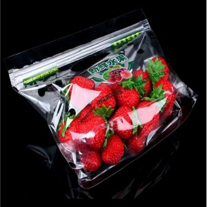 Eco-friend plastic groentetas met ritssluiting van plastic tomaten met plantaardige opening