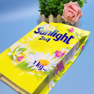 Opstaande uitloop plastic wasvloeistof vloeibare zeepzak / wasmiddelverpakking