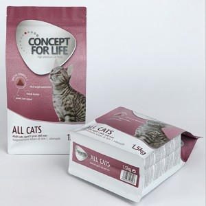 Vlakke bodem plastic zakken met rits Acht zij verzegelde plastic zakken voor Pet Food Bag Packaging