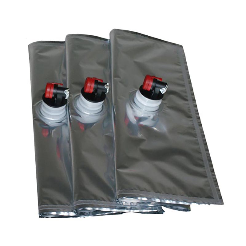 Hoogwaardige aluminiumfolie ventielzak in doos voor vloeistof, wijn, olie, water, sap, wasmiddel met kraan