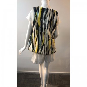 DAMES GEKLEURDE VERTICALE STREEP BONT GILET RLWF0011