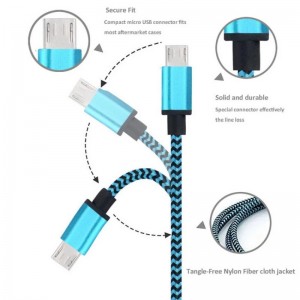 Gevlochten nylon datakabel