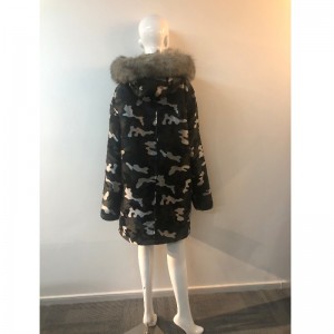 DAMES CAMO HOODED COAT RLWPC0039