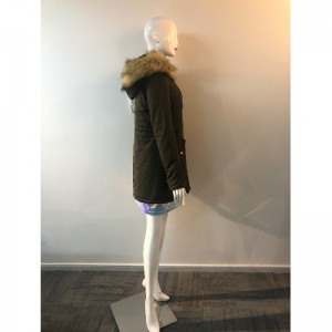 KAKI HOODED COAT DAMES RLWPC0048
