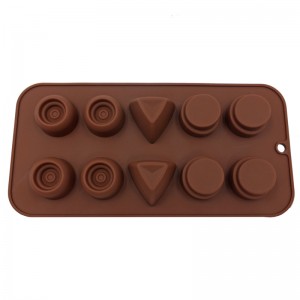 10 holtes Siliconen Chocoladevorm Chip Mallen