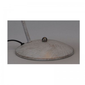 Tafellamp met verstelbare metalen kap en wit geborsteld goud