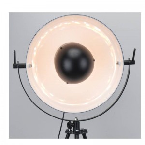 LED-driepoot vloerlamp met verstelbare omhoog en omlaag functie, mat zwart binnen wit