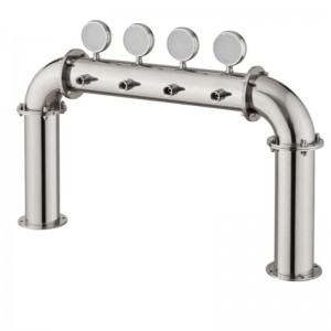 Bierdistributie-apparatuur Bar Restaurant High-end wijnkolom 4-gats deur Type wijntoren met lamp PVD