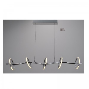 led -hangerlamp met aluminium profiel ronde ring