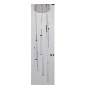 led-hangerlamp met 8pcs acrylrechte buis