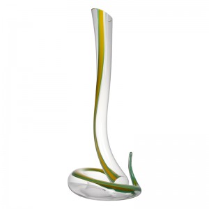 Sanzo Groothandel Handgemaakt Glaswerk Fabrikant Uniek Enkelglas Rode Wijn Karaf \/ Flagon 1200ml \/ 40oz 900031