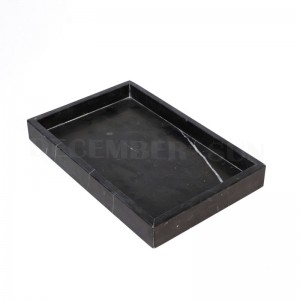 Hoge kwaliteit zwart rechthoekig marmeren dienblad