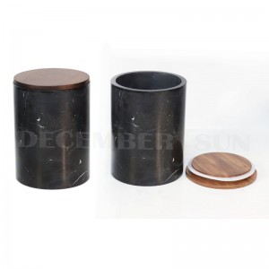 Set van zwart marmer