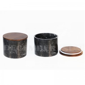 Set van zwart marmer