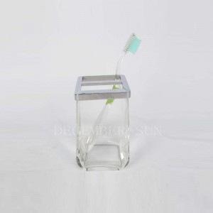 Set met helderglazen badkameraccessoires