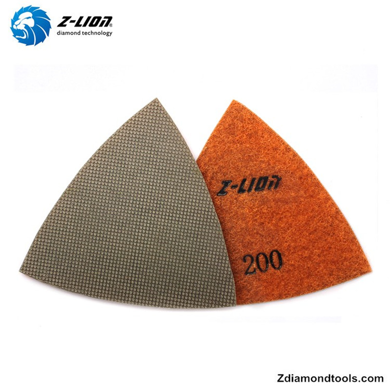 ZL-123ET driehoekige galvanische diamantpads voor betonnen vloer