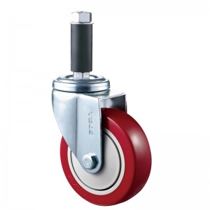 Medium Duty - Verchroomde behuizing met rode Diamand TPE wiel