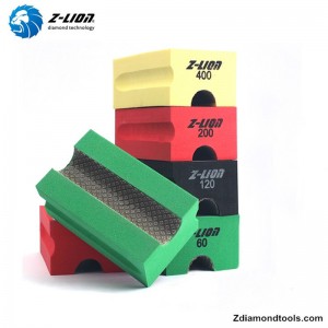 op maat gemaakte gegalvaniseerde kwaliteit diamant handpolijstpads voor steen ZL-37CV20