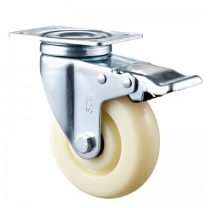 Medium Duty - Verchroomde behuizing met wit TPE-wiel