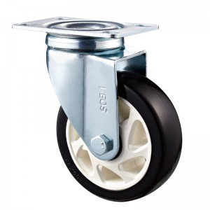 Medium Duty - Verchroomde behuizing met wit Diamand TPE-wiel