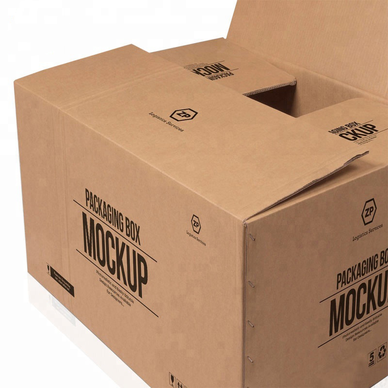 Het hete verkopen op maat grote 5 lagen logo merk gedrukt kraftpapier verzending levering grote kartonnen doos