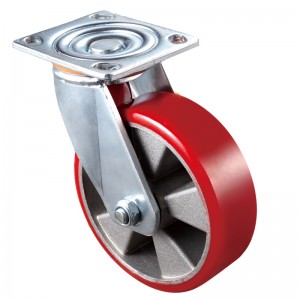 Heavy Duty - Verchroomde behuizing met rood TPE-wiel