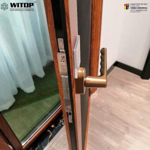 gepolariseerd getint aluminium deurraam met ijzeren raamrooster