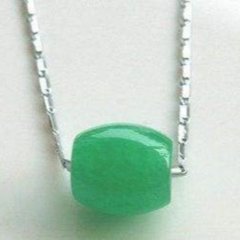 925 sterling zilveren synthetische maleis jade edelsteen hanger vrouwen ketting