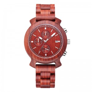 Elegante stijlvolle reishand Heren zwart sandaal lederen band Custom houten horlogeband