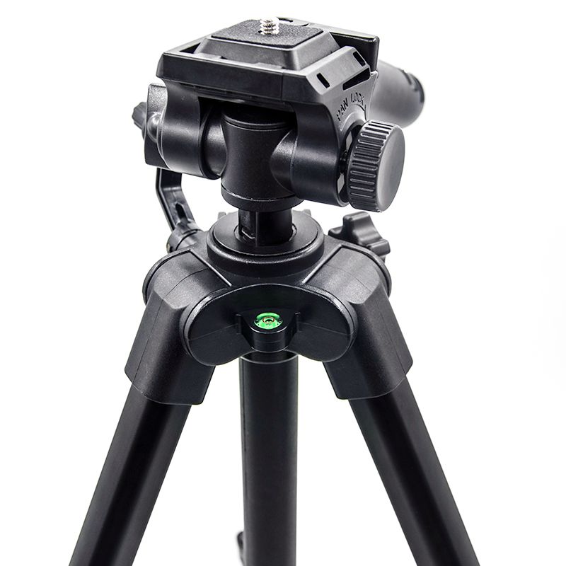 Kingjoy VT-930 draagbare aluminium DSLR camerastatief met statiefkop, telefoonclip, draagtas