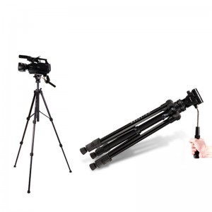Kingjoy VT-1500 Verstelbare camera Video-statiefpoten staan ​​met afneembare vloeistof Drag Pan Tilt Head