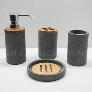Set met zandstenen badkameraccessoires