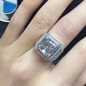 Heren ringen zirconia heren verlovingsringen 925 sterling zilveren belofte ringen voor heren heren trouwringen