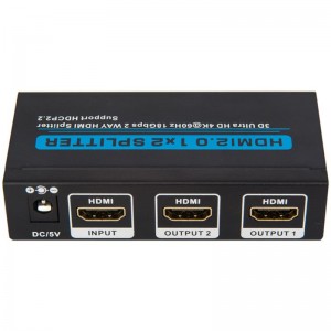 V2.0 HDMI 1x2 Splitter Ondersteuning 3D Ultra HD 4Kx2K @ 60Hz HDCP2.2