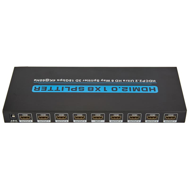 V2.0 HDMI 1x8 Splitter Ondersteuning 3D Ultra HD 4Kx2K @ 60Hz HDCP2.2