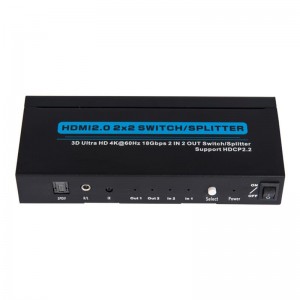V2.0 HDMI 2x2 Switch \/ Splitter Ondersteuning 3D Ultra HD 4Kx2K @ 60Hz HDCP2.2