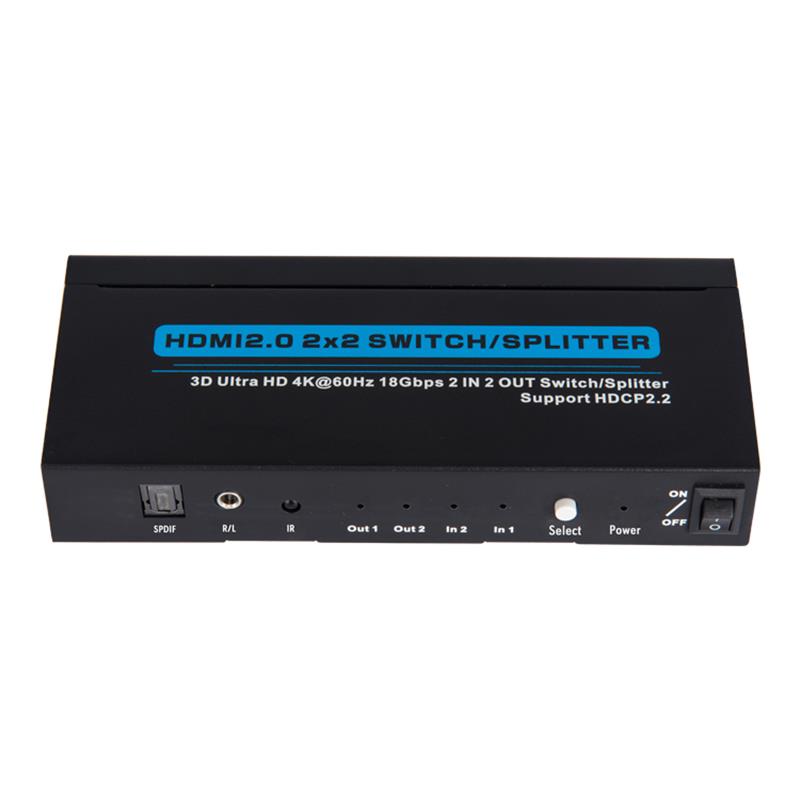 V2.0 HDMI 2x2 Switch / Splitter Ondersteuning 3D Ultra HD 4Kx2K @ 60Hz HDCP2.2