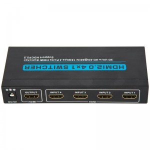 V2.0 HDMI 4x1 Switcher Ondersteuning 3D Ultra HD 4Kx2K @ 60Hz HDCP2.2