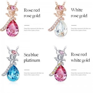 ROSE GOUD ROSE HANGER GEMSTONE CUBIC ZIRCONIA KETTING VROUWEN KETTING 925 STERLING ZILVER 2020