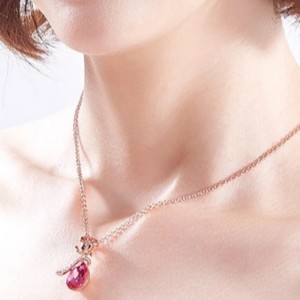 ROSE GOUD ROSE HANGER GEMSTONE CUBIC ZIRCONIA KETTING VROUWEN KETTING 925 STERLING ZILVER 2020