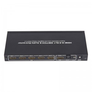 V2.0 HDMI 5x1 Switcher & Audio Extractor Ondersteuning ARC Ultra HD 4Kx2K @ 60Hz HDCP2.2 18 Gbps