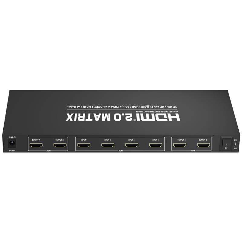 V2.0 HDMI 4x4 Matrix Ondersteuning Ultra HD 4Kx2K @ 60Hz HDCP2.2 18Gbps