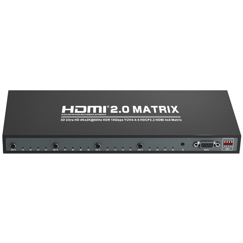 V2.0 HDMI 4x4 Matrix Ondersteuning Ultra HD 4Kx2K @ 60Hz HDCP2.2 18Gbps