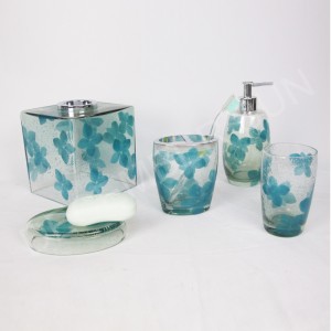 Helder glas met decaled badkameraccessoires set