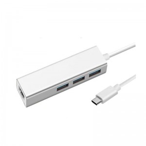 USB Type C naar LAN (1000M) + USB 3.0x3 Hub-adapter