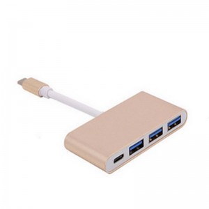 4-in-1 USB Type C naar USB 3.0x3 + Type C Hub-adapter
