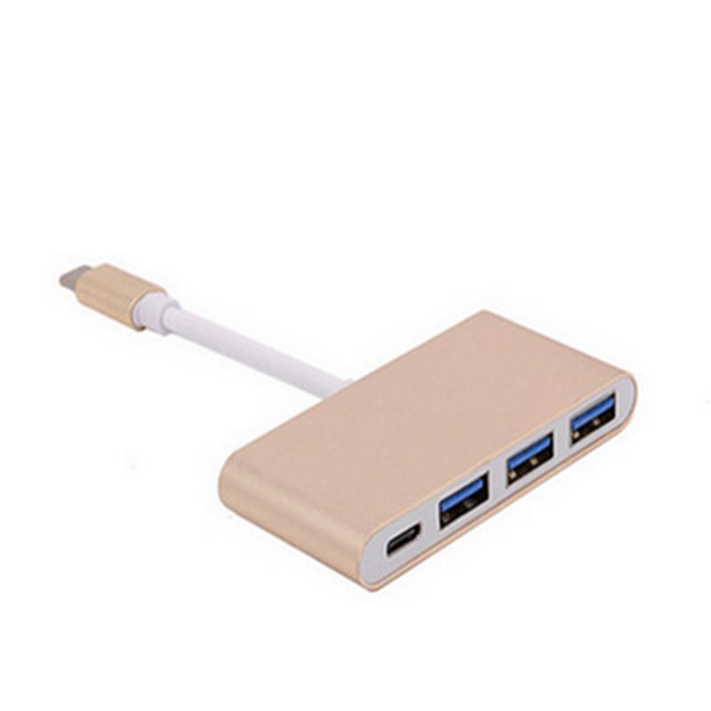 4-in-1 USB Type C naar USB 3.0x3 + Type C Hub-adapter