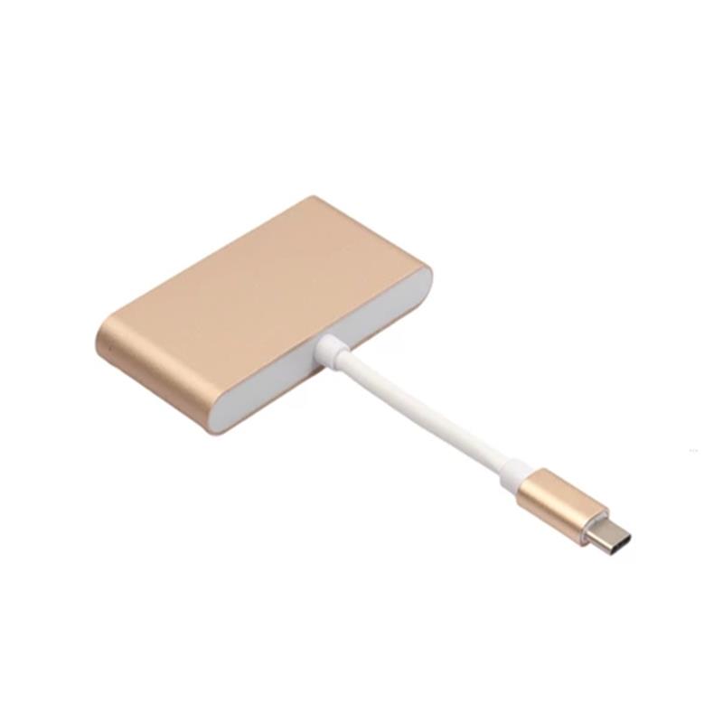 4-in-1 USB Type C naar USB 3.0x3 + Type C Hub-adapter