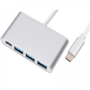 4-in-1 USB Type C naar USB 3.0x3 + Type C Hub-adapter