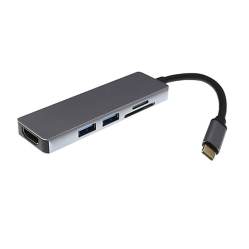 USB Type C Naar HDMI + 2 x USB 3.0 + SD-kaartlezer Hub